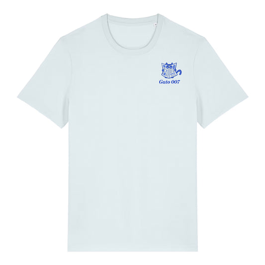 Camiseta Quiosco con Gato Espía Azul