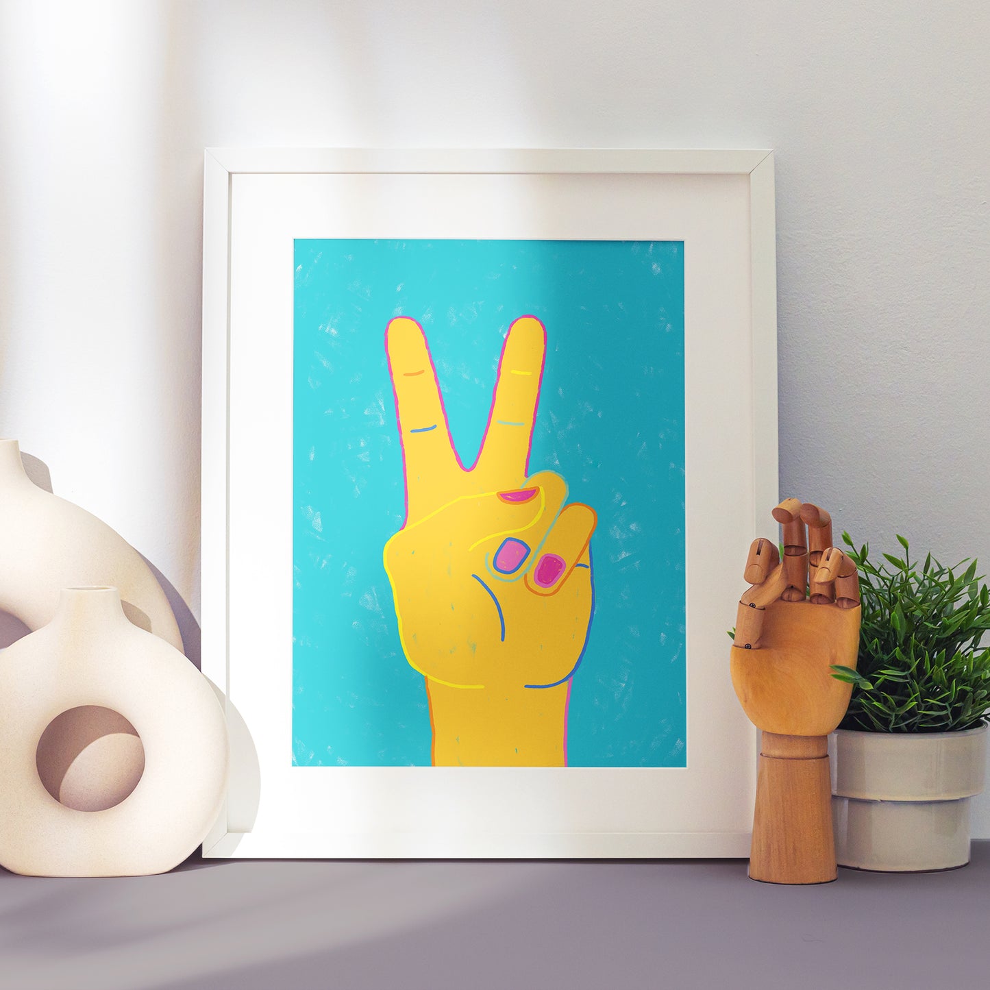Póster mano símbolo de paz