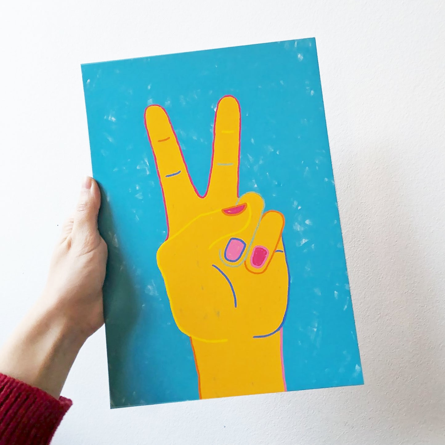 Póster mano símbolo de paz