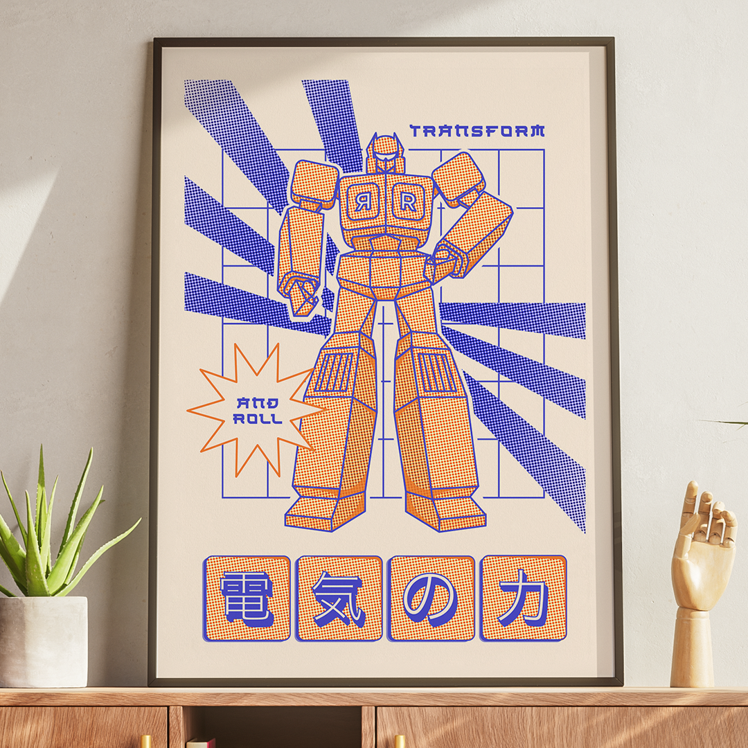 Póster Transformer Retro – Ilustración Friki y Ochentera