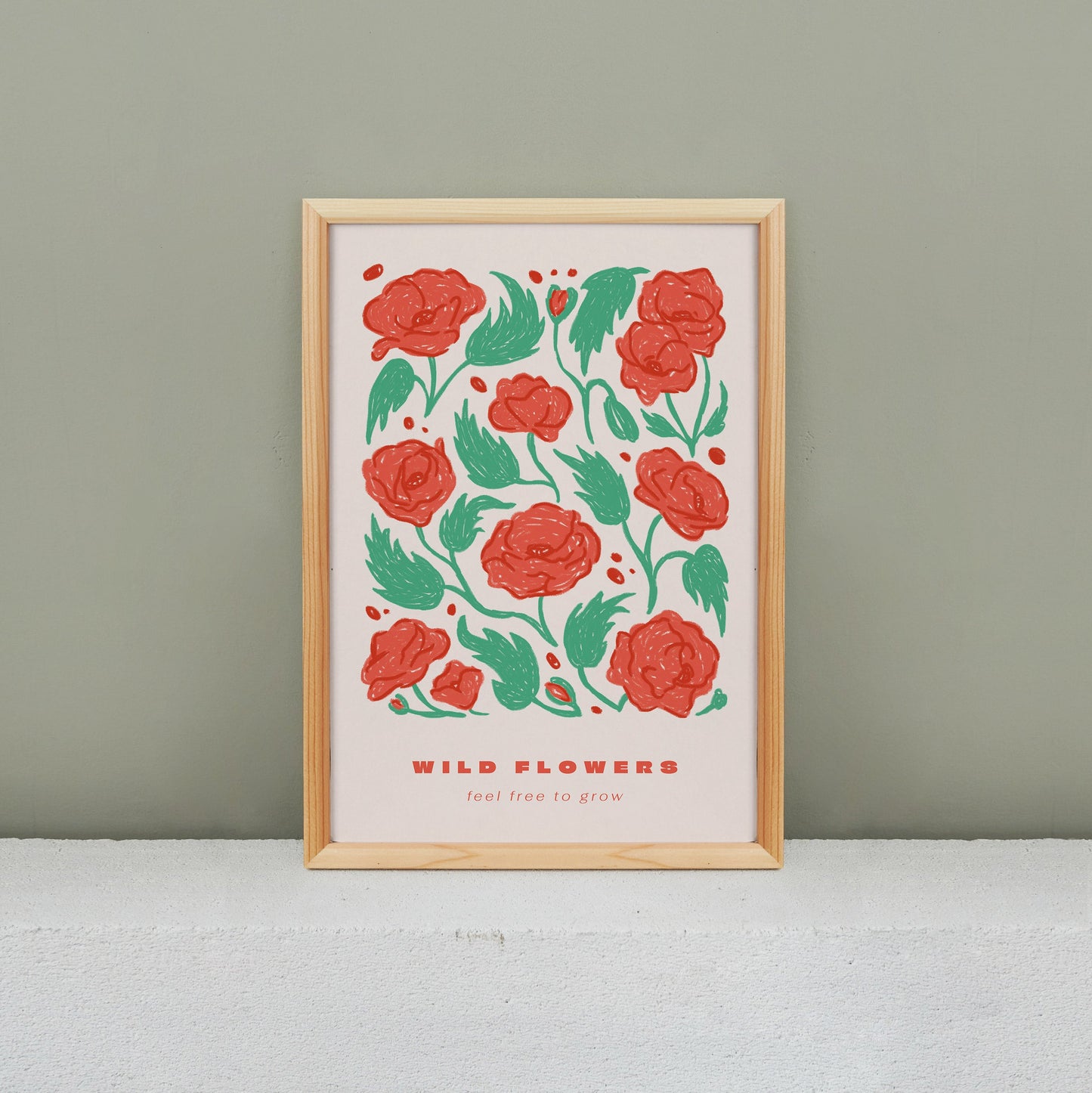 Wildflowers Poppies Poster