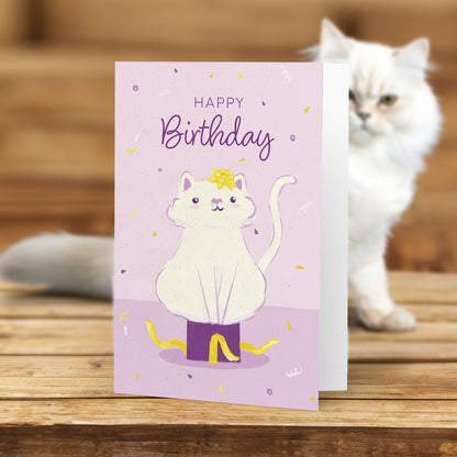 Fat Cat Birthday Card