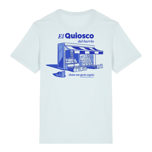 Camiseta Quiosco con Gato Espía Azul