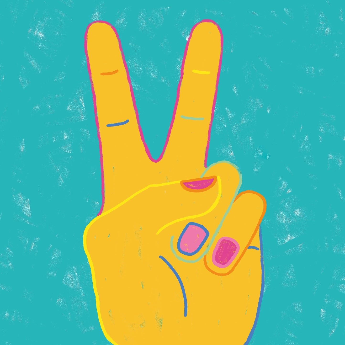 Peace symbol hand poster