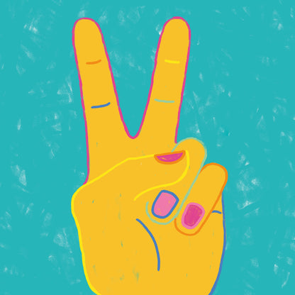 Peace symbol hand poster