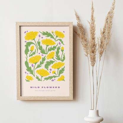 Yellow Wildflowers Poster
