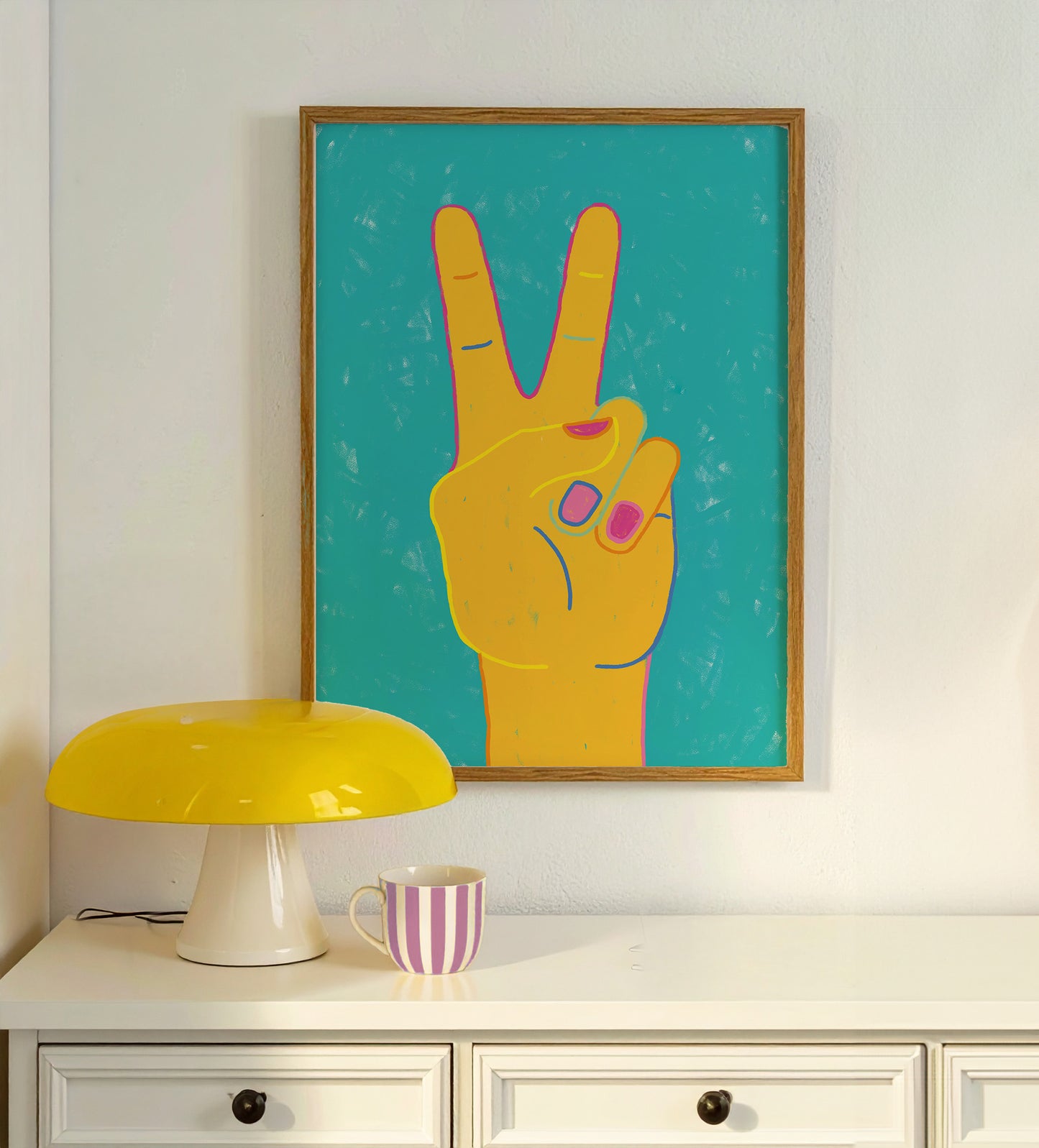 Peace symbol hand poster