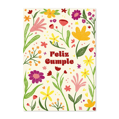 Tarjeta Flores Cumpleaños