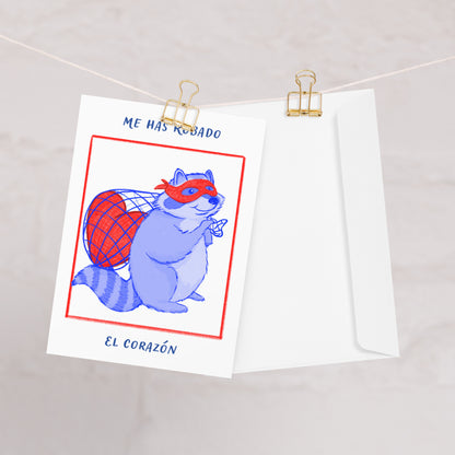 Tarjeta de amor ladrón de corazón