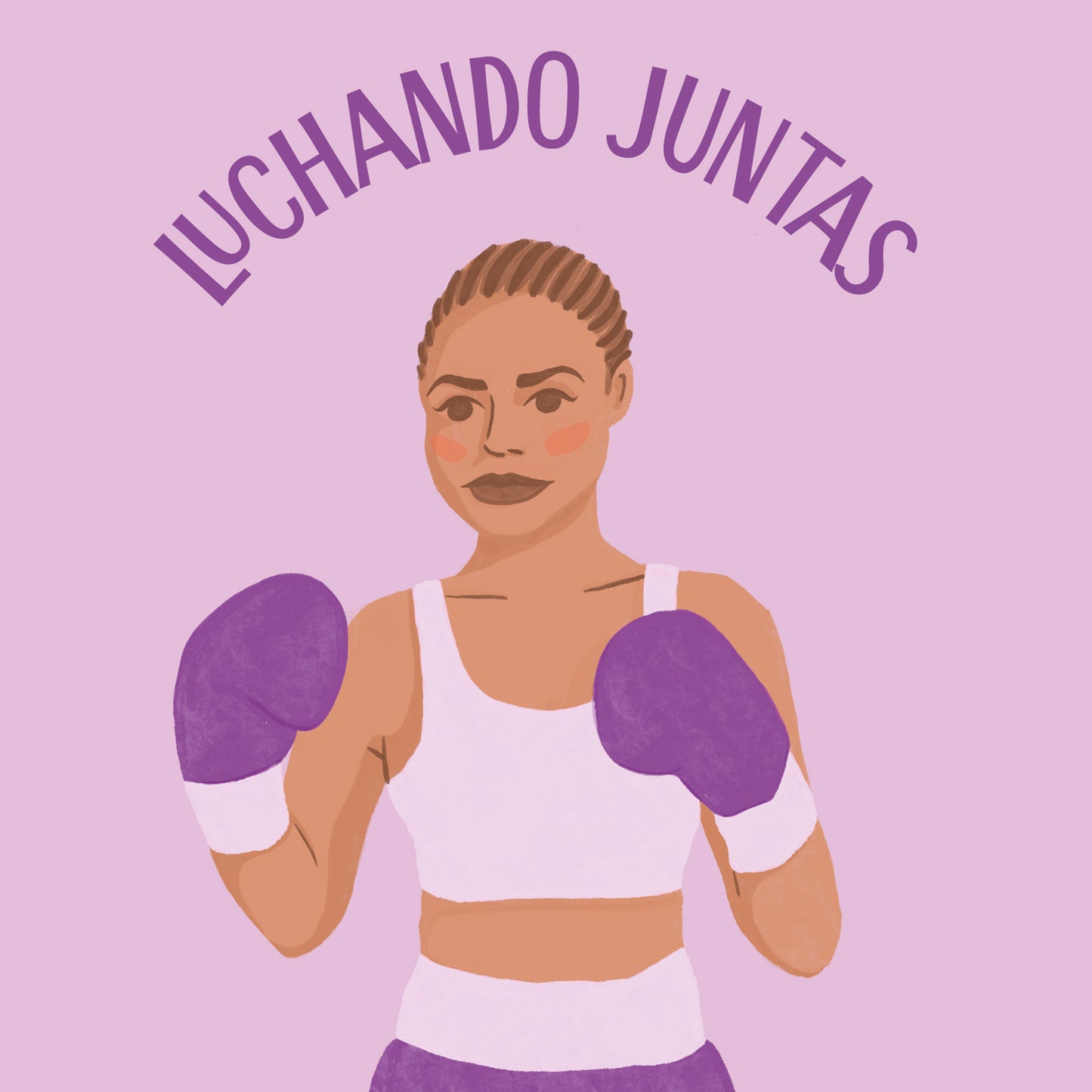Póster Feminista Luchando Juntas – Ilustración con Mensaje
