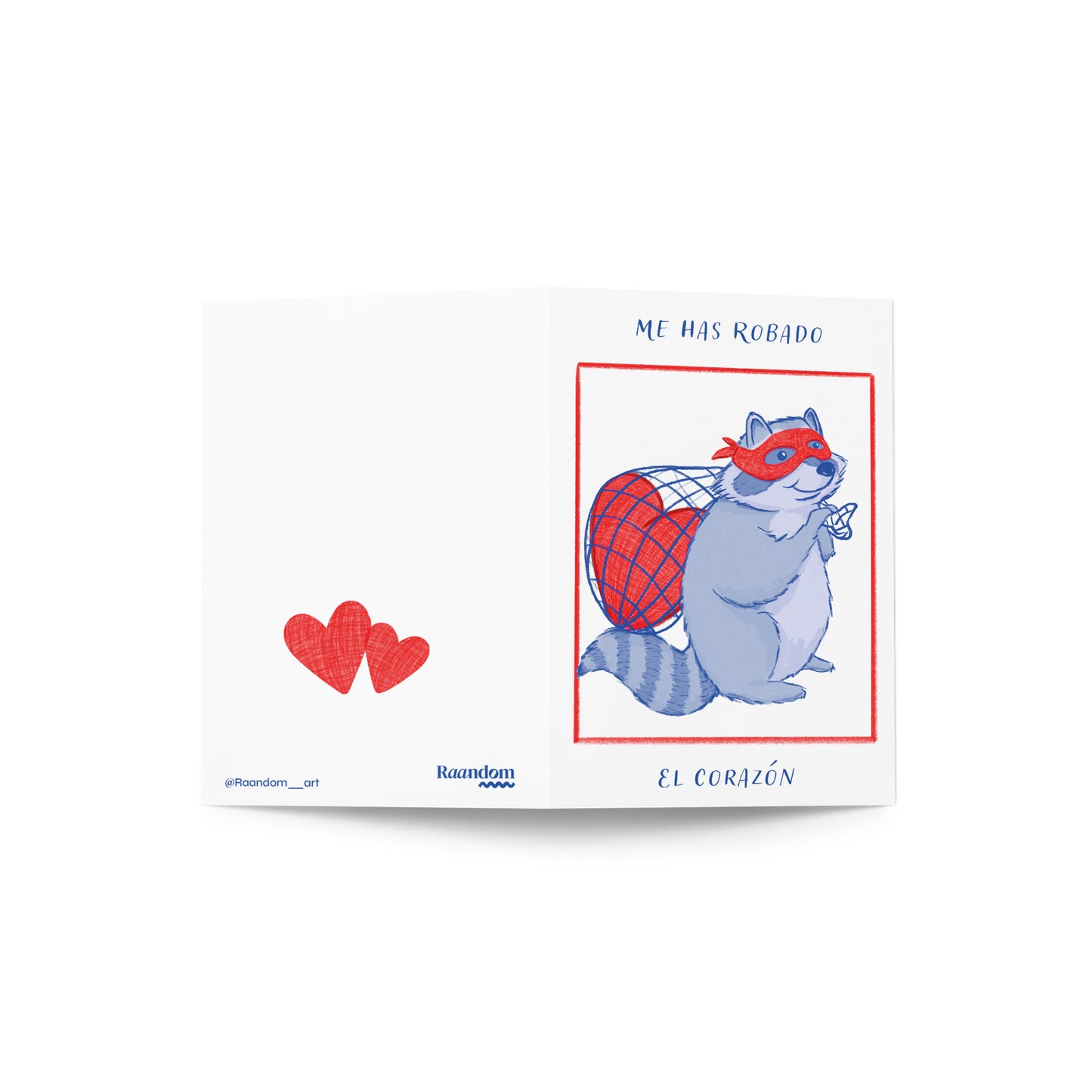 Tarjeta de Amor Mapache Ladrón de Corazón