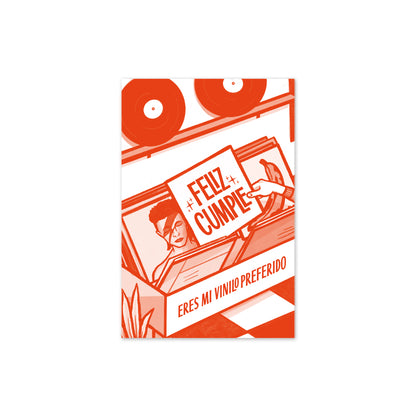 Tarjeta Cumpleaños Música Vinilos