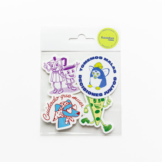 Pack Pegatinas Divertidas Retro