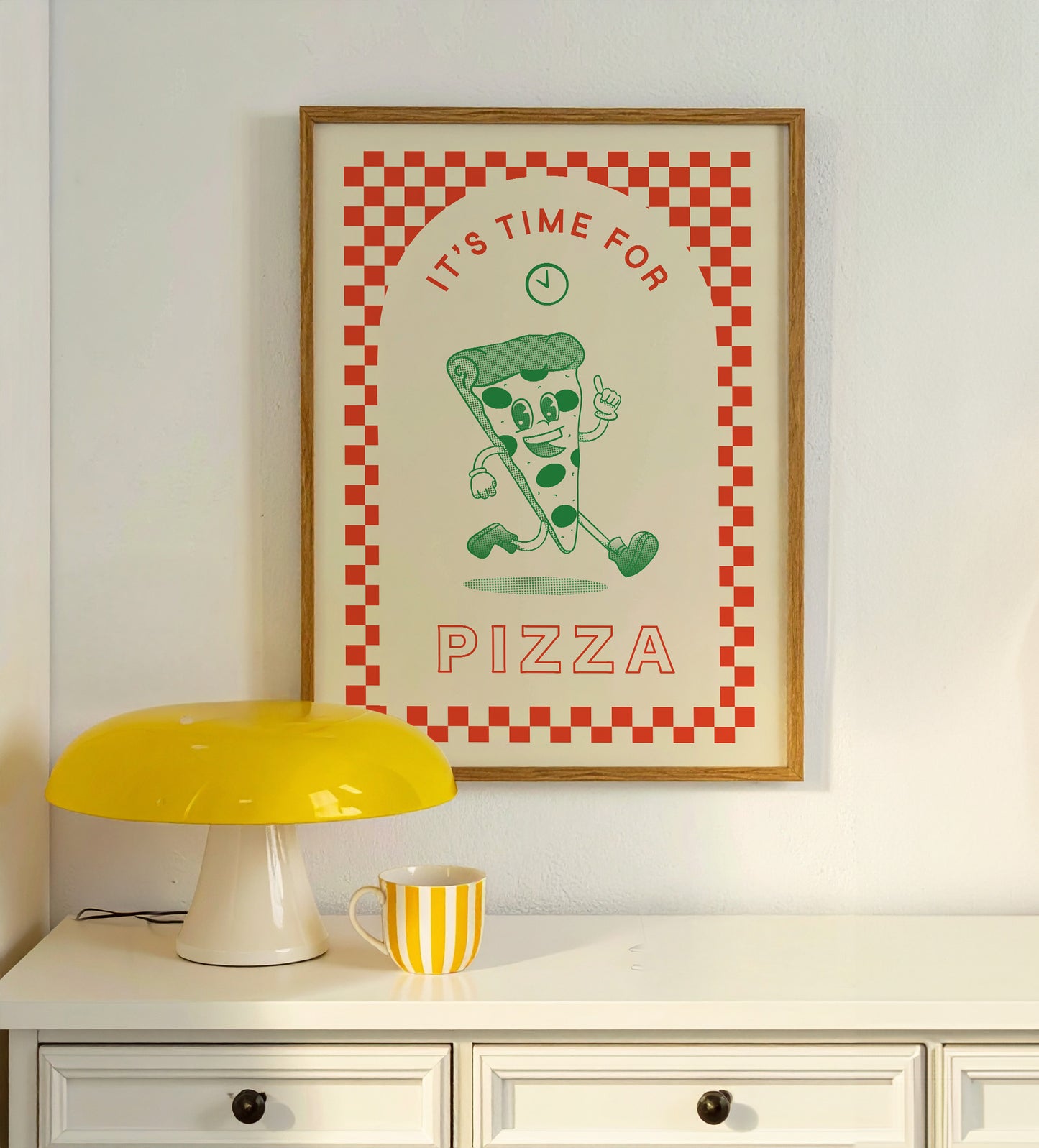 Póster de Pizza Divertido – Ilustración para Cocinas con Estilo