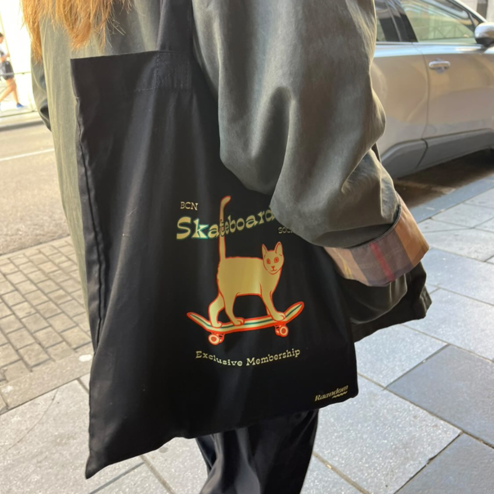 Tote Bag Skateboarding Cat