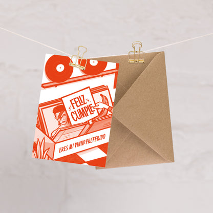 Tarjeta Cumpleaños Música Vinilos