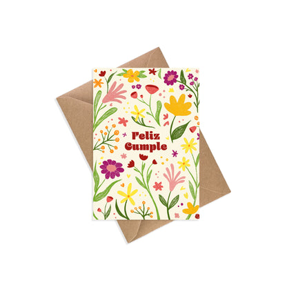 Tarjeta Flores Cumpleaños