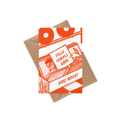 Tarjeta Cumpleaños Música Vinilos