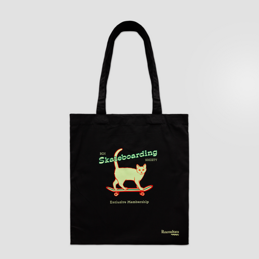 Tote Bag Skateboarding Cat