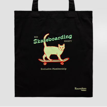 Tote Bag Skateboarding Cat