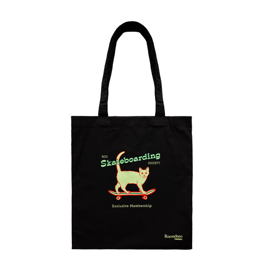 Tote Bag Skateboarding Cat